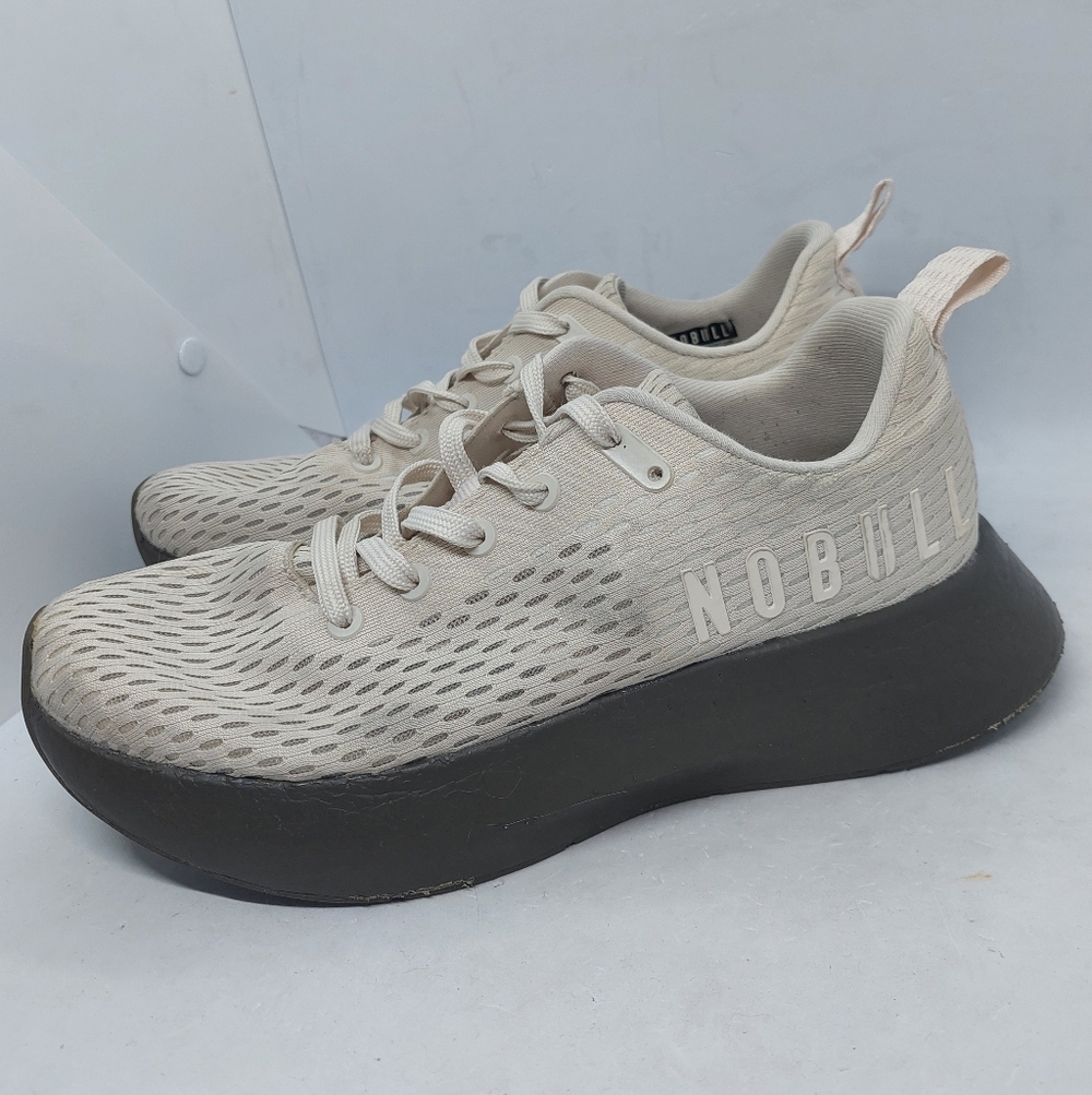 NoBull Journey Sneakers Athletic Running Shoes M7.5 W9 White Low Top Lace Up
